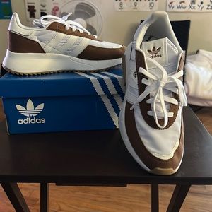 Women’s tan/white adidas size 10